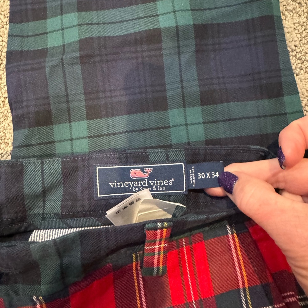 Vineyard Vines Plaid Bottoms - Red and Green - Picture 3 of 3